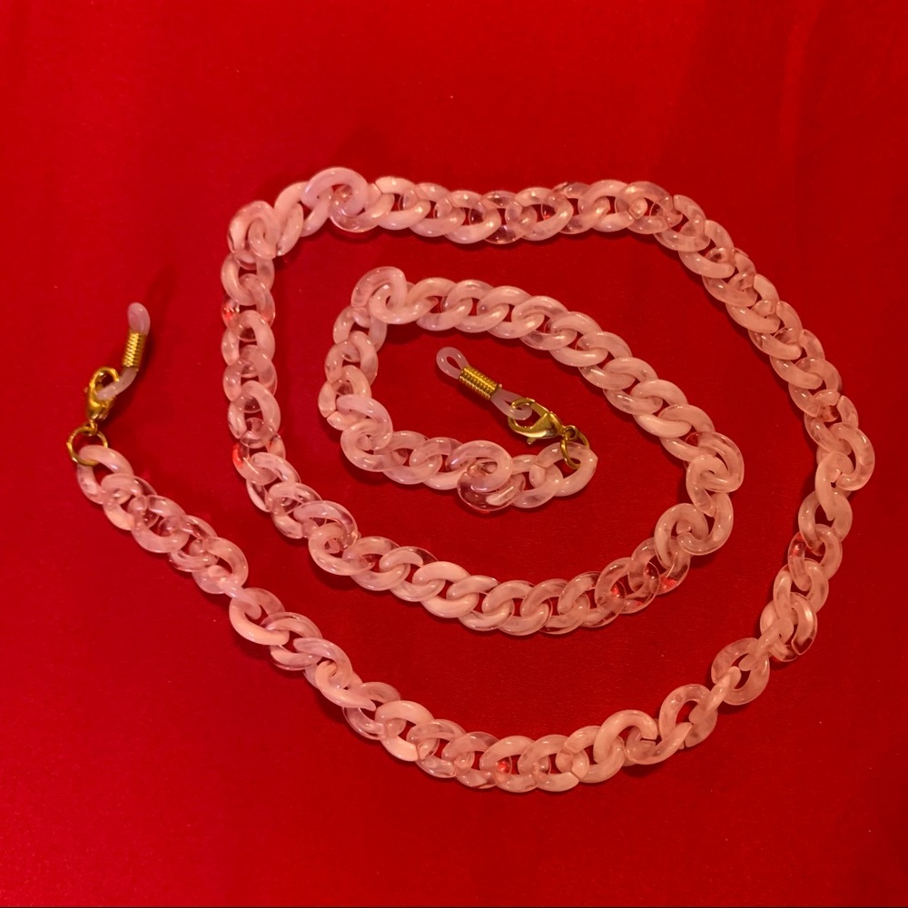Rose quartz Acrylic Sunglass chain Mask Chain